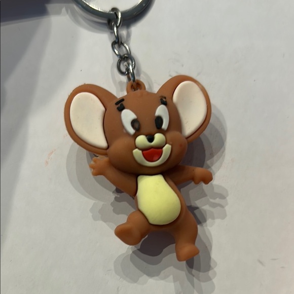 NWOT Brown Leather Key & Card Holder with Cartoon Charm - Picture 2 of 6